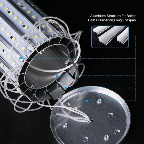 DooVii 2-Pack 500W Equivalent LED Corn Bulb,5500 Lumen 6000K,Cool Daylight LED - Picture 8 of 9